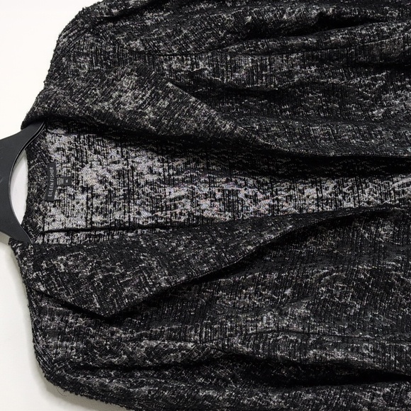 Eileen Fisher Metallic Open Front Blazer Jacket Black Silver Wool Blend XL - Picture 5 of 14